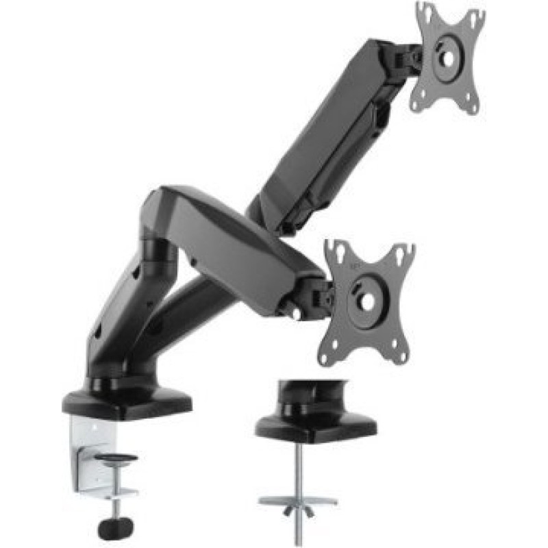 Value Double arm for LCD monitor, table mount, gas spring, 5 pivot points, black