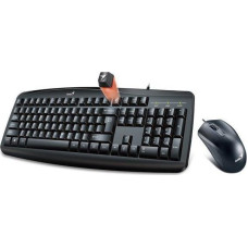 Genius Smart KM-200 keyboard + mouse, keyboard set with wired optical mouse, US, classic, wired (USB), black