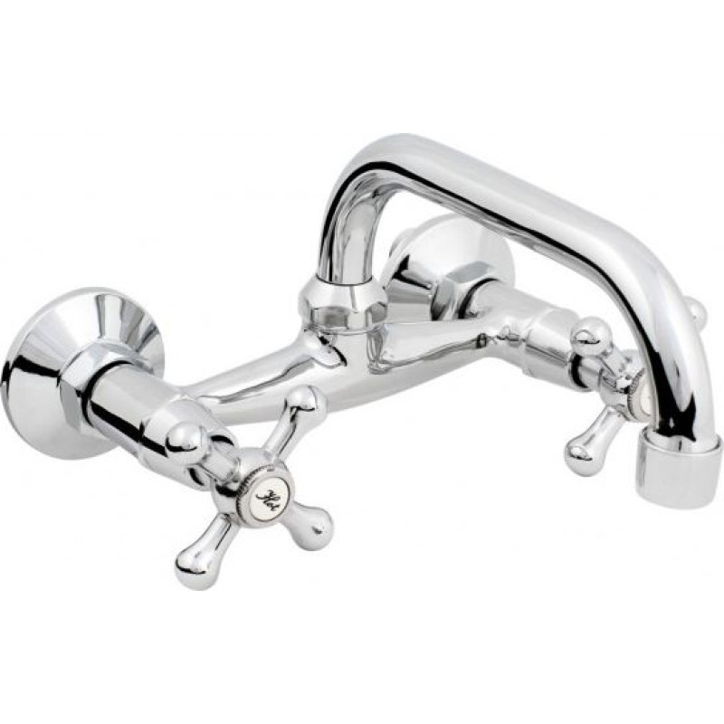 Hydroland Retro wall-mounted washbasin tap chrome (5900238565171)