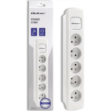 Qoltec Power strip 5 sockets, 1.8m, White