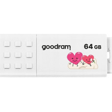 Goodram USB flash disk, USB 2.0, 64GB, UME2, white, UME2-0640W0R11-V, USB A, with os�on�