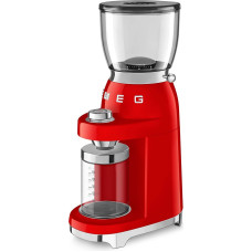 Smeg Młynek do kawy Smeg Smeg CGF11RDEU mlýnek na kávu, 150 W, nastavitelná hrubost, nerezový mlýnek, nádoba z tritanu, červený