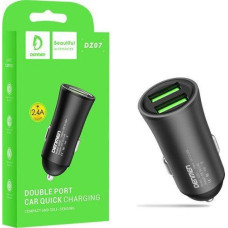 Noname CAR CHARGER 12W BLACK DENMEN 2.4A 2400mAh DUAL FAST CHARGING DZ07 ALUMINIUM CHARGER