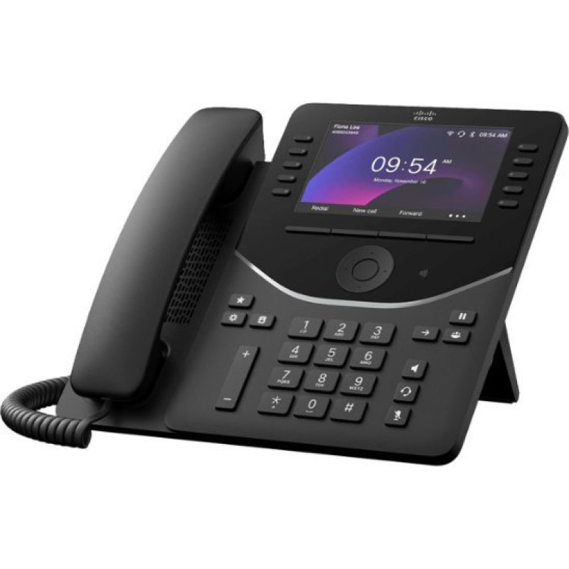 Cisco Desk Phone 9861 - VoIP-Telephone - mit Trusted Platform Module (TPM) 2.0 mit Rufnummernanzeige/Anklopffunktion - IEEE 802.11a/b/g/n/ac (Wi-Fi) / Bluetooth 5.2 LE - SIP, RTCP, RTP, SRTP, SDP - 130 lines - Carbon Black.