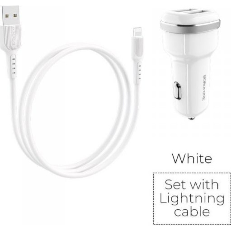 Borofone Charger 2x USB-A 2.4 A (BFO-BZ13-L-W)