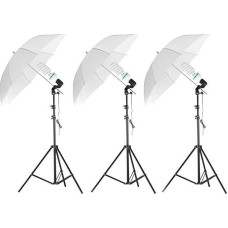 Massa Studio Lamp Lighting Set 3x LAMP 125W = 1800W + Tripod + Umbrella / TYPE: 1.