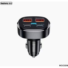 Remax Charger Car charger 2x USB, 2x USB-C, RCC329, 75W (black)