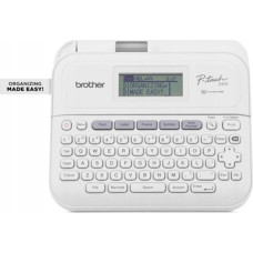 Brother P-Touch PT-D410 Label Printer - Beschriftungsgerat - s/w - Thermotransfer - 18 mm Breite - 180 dpi - bis zu 20 mm/Sek. - USB - Cutter - 5-zeiliger Druck, Druckvorschau, Spiegelschrift, Vertikaler Druck - Grau, weiss