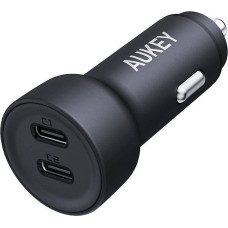 Aukey CC-Y23 car charger, 2xUSB-C, 65W (black)