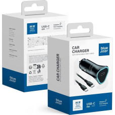 Blue Star 3A 20W Type C car charger + Type C to Type C cable PD QC3.0 AFC black