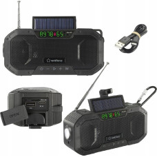 Renkforce Radio RF-CR-300 Outdoorradio UKW, MW Bluetooth®, SD wiederaufladbar, Solarpanel, Handkurbel Schwarz (RF-5236092)
