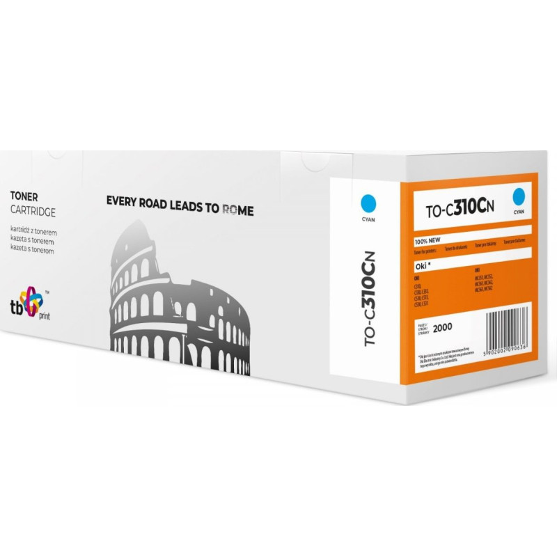 Tb Print Toner for OKI C310 TO-C310CN cyan 100% new