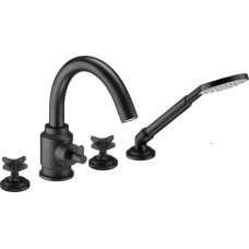 Deante BAT bathtub faucet. TEMISTO NERO BATHTUB 4-0-HOLE WITH COMPL. SHOWER COMPONENT