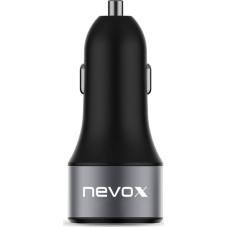 Nevox 63W USB C car charger + QC3.0 Kfz, black