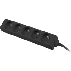 Lanberg Power strip 5 outlets 1m (5XPL-PS0-05E-0100-IEC-BK)