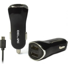 Beline Car charger 2xUSB + microUSB 2.1A black