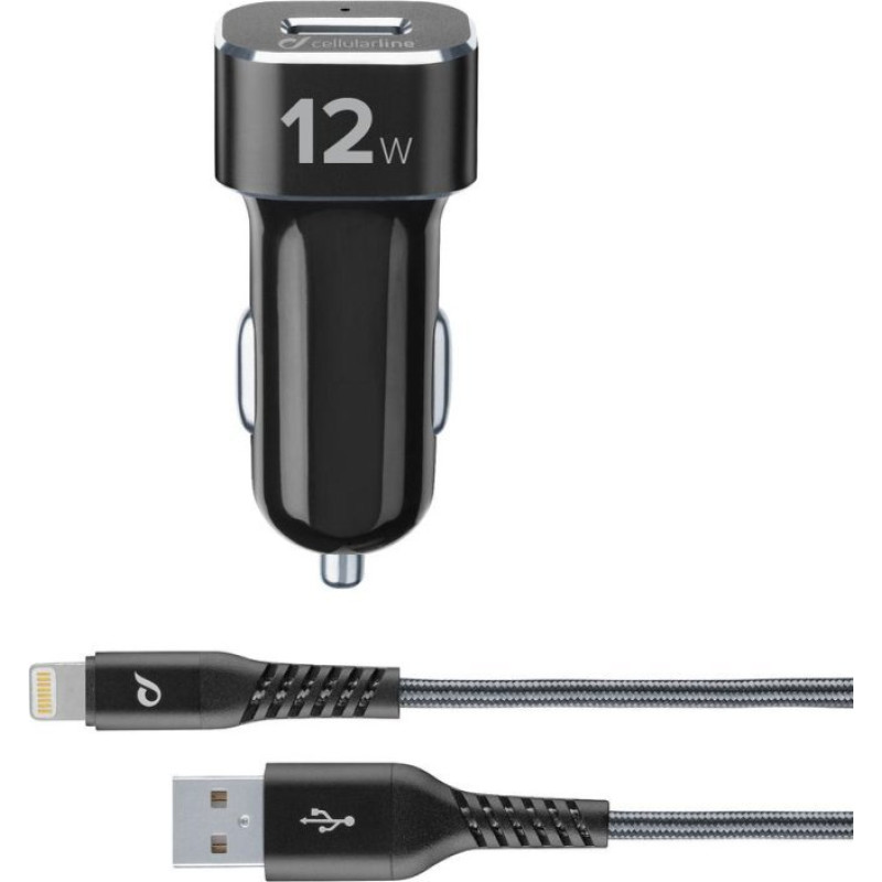 Cellular Line CAR CHARGER KIT TETRA MFI BLACK.