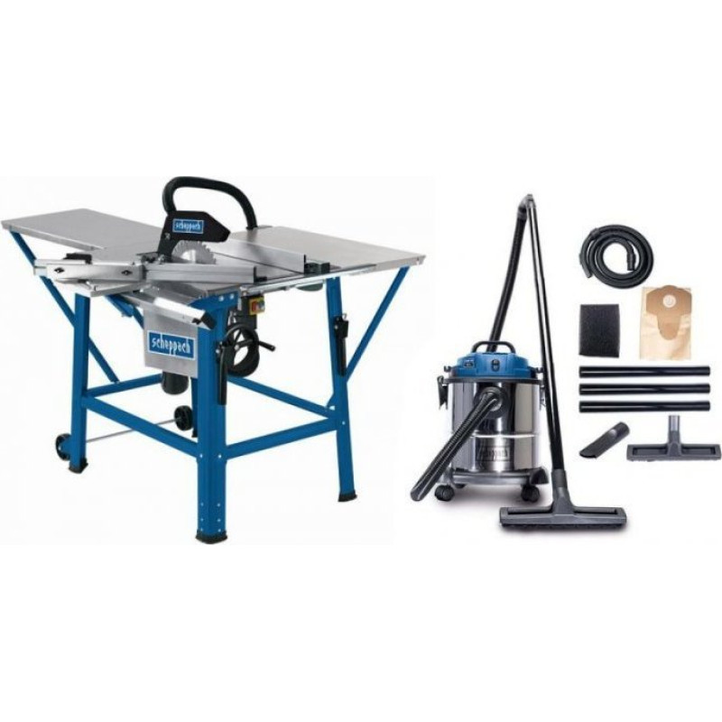 Scheppach A SET OF POWER TOOLS A TS310 230V 2.2KW STOCKPILE saw + NTS20 CURTAINER