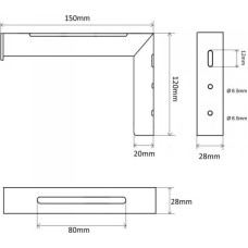 Maclean Projector mount Set of 2 hangers for projection screens MC-923, max load 25KG (for set), made of steel