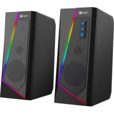 C-Tech SPK-17 reproduction computer speakers, 2.0, RGB, černá