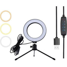 Aptel LED USB ring lamp + Tripod light color white ZD67B