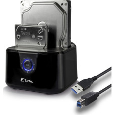 Fantec Dockingstation DS-X2U3-Glanz - Bis zu 2x 6,35cm 2,5Zoll und/oder bis zu 8,89cm 2x 3,5Zoll SATA HDD Klon & Dockingstation