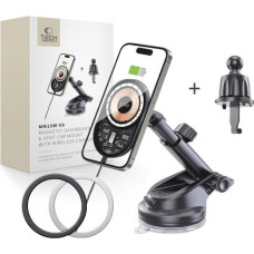 Tech-Protect MM15W-V6 MAGNETIC MAGSAFE DASHBOARD & VENT CAR MOUNT WIRELESS CHARGER 15W BLACK