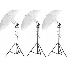 Massa Studio Lamp Lighting Set 3x 85w = 1200w + Tripod + Umbrella / Type: 2.