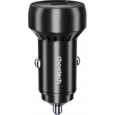 Choetech TC0014 USB-C USB-A PD 60W car charger with LED backlight - black
