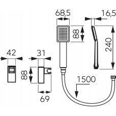 Ferro U170BL-B SINUS POINT SHOWER SET, BLACK // N.00.SINUS- -BLACK