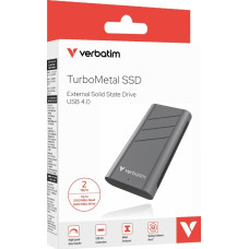 Verbatim TurboMetal SSD 2TB USB4 USB-C external drive grey 32022