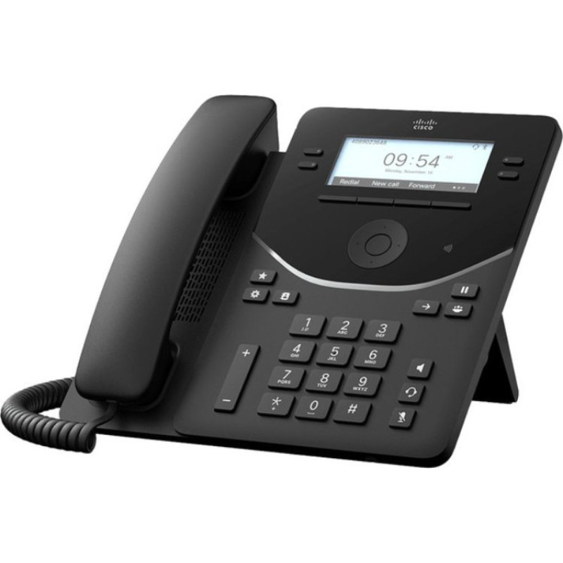 Cisco Desk Phone 9841 - VoIP-Telephone - mit Trusted Platform Module (TPM) 2.0 mit Rufnummernanzeige/Anklopffunktion - SIP, RTCP, RTP, SRTP, SDP - 4 Leitungen - Carbon Black