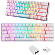 Motospeed Keyboard Wireless Mechanical Keyboard SK62 White (red switches)