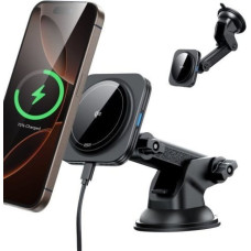 ESR Charger Cockpit / windshield car mount with inductive charger Halolock Magnetic Magsafe Dashboard Car Mount Wireless Charger Qi2 15W Black