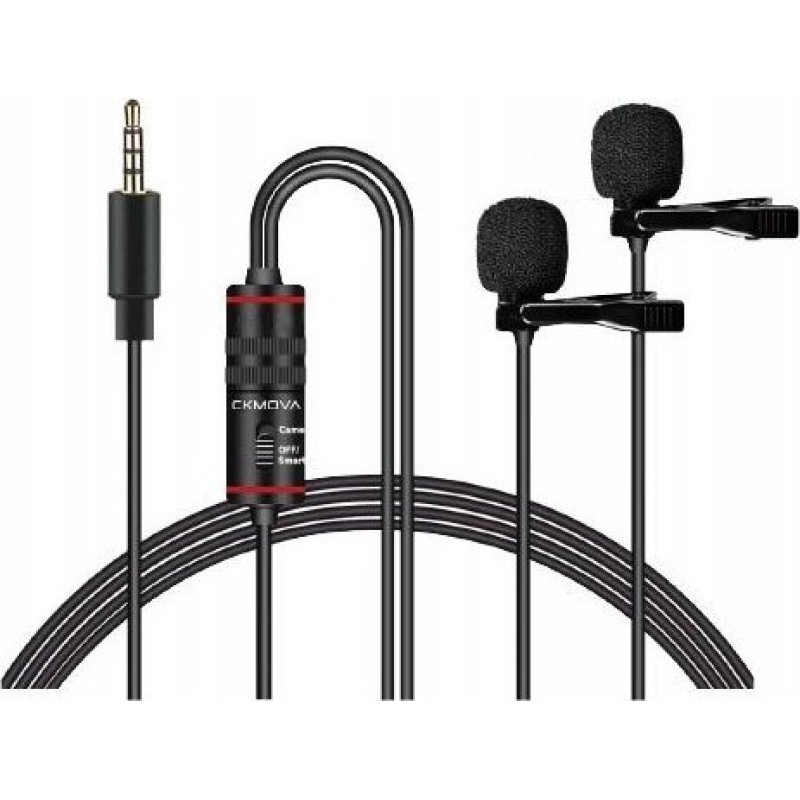 Ckmova LCM3D microphone - dual tie microphone for cameras and smartphones