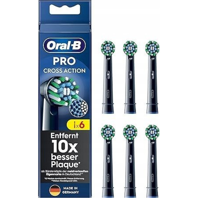 Oral-B Toothbrush heads black ProCrossAction CleanMaximizer6pc.
