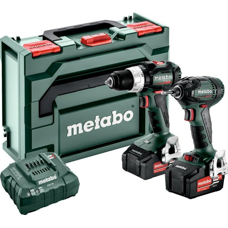 Metabo Power Tool Kit .COMBO 18V 2.1.18 KIT (BS 18 LT BL +SSD 18 LTX 200 BLL) 2x5.2Ah X