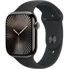 Apple Watch Series 10 GPS + Cellular 46 mm Slate Titanium Case with Black Sport Band - M/L