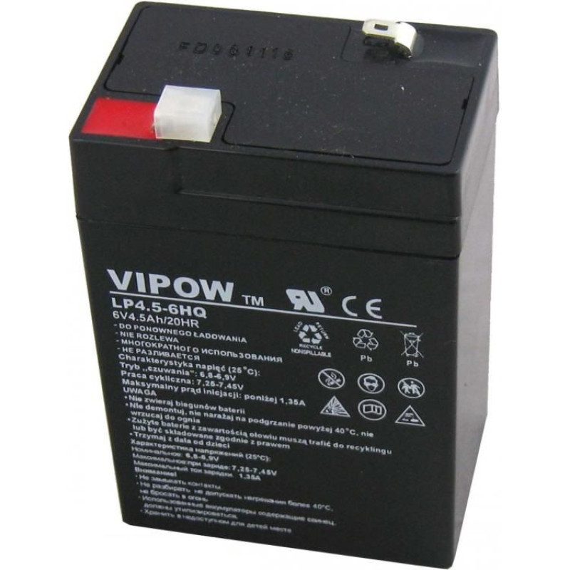 Vipow Rechargeable battery 6V/4.5Ah (BAT0202)