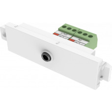Vision Techconnect Modulare AV-Frontplatte - 30 JAHRE GARANTIE - 3,5-mm-Miniklinken-Modul - zur Verwendung mit einem Stereo-Audiokabel - Durchsteckklemme an der Ruckseite - TRS - Blankdraht-Phoenix-Anschluss an der Ruckseite - kann in Techconnect.