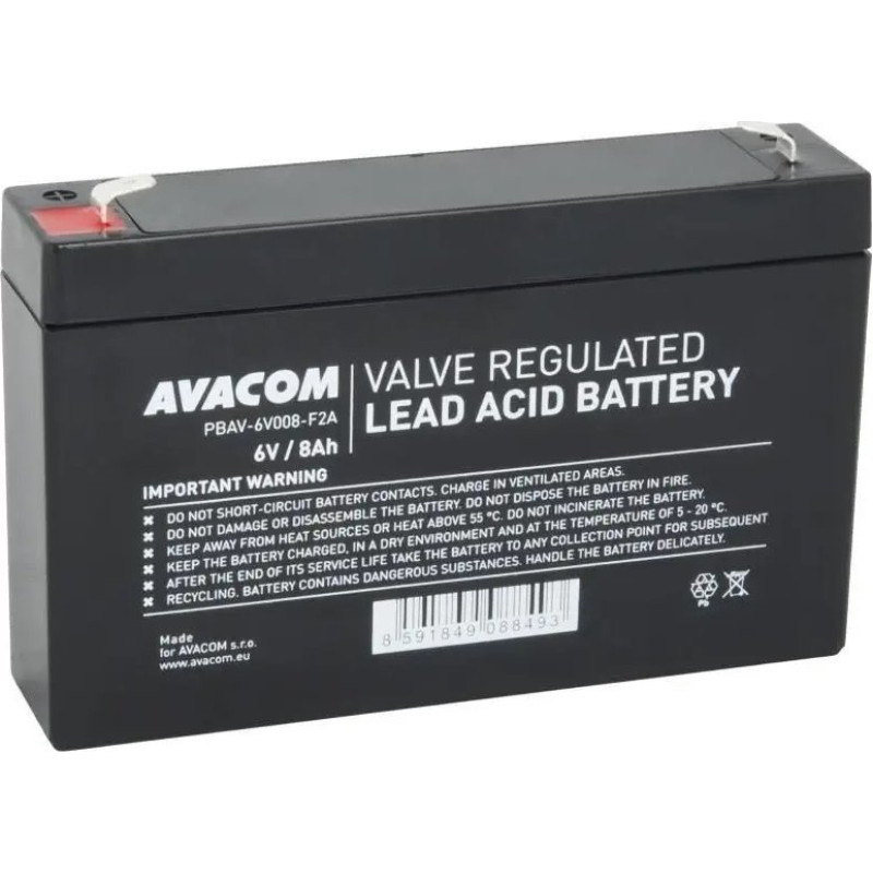 Avacom 6V 8Ah F2 batteries (PBAV-6V008-F2A)