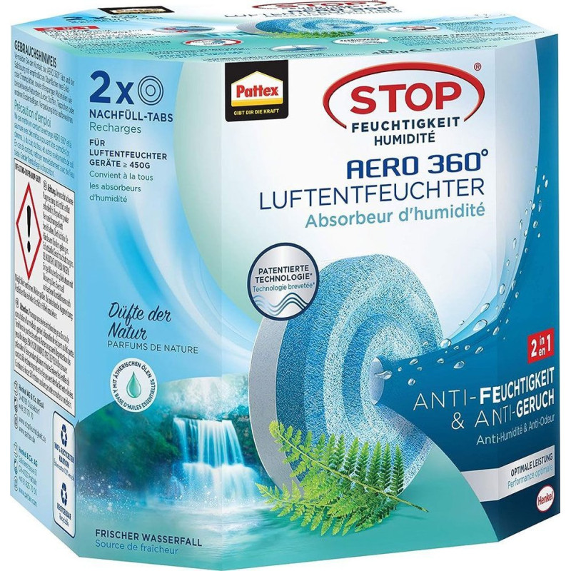 Pattex Luftentfeuchter Nachfüll Tabs Aero 360 2x450g Fresh