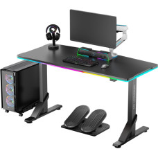 Ultradesk IRON BLACK gamer desk, 132.5x60.5 cm, 71-81 cm, mechanical height adjustment