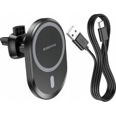 Borofone Ladetajs-turetajs auto charger BH201 Magsafe 15W melns magnetisks