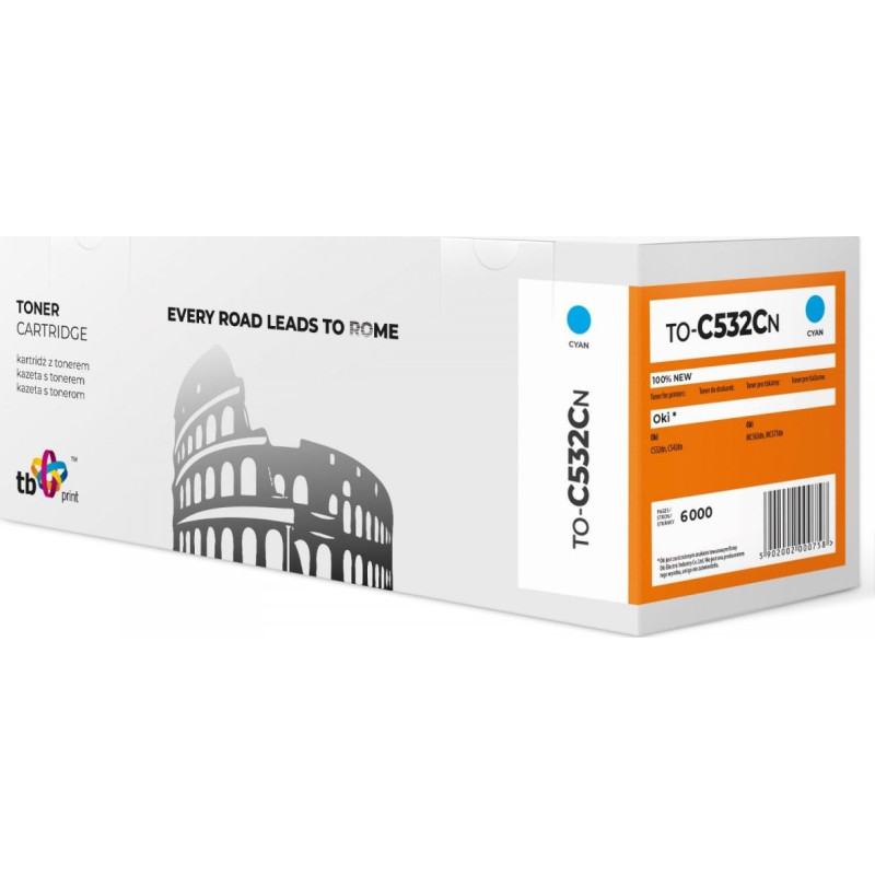 Tb Print Toner for OKI C532 TO-C532CN Cyan 100% new