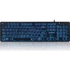 Perixx Wired keyboard PERIBOARD-317R backlit 3 color keyboard, black