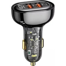 Usams Car charger 2xUSB+1xUSB-C 80W Fast Charge black/black (US-CC159)