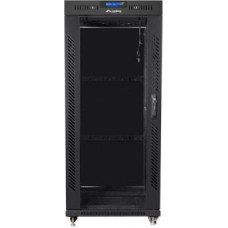 Lanberg Installation cabinet rack 19 27U 600x800 black, glass door lcd (flat pack)