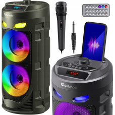 Defender CRASHBOOM Bluetooth Speaker 16W MP3/FM/SD/USB/AUX/TWS/LED/MIC/LCD KARAOKE black + microphone + remote control