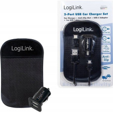 Logilink Kfz Netzteil USB Charger, 2x USB-Port, 10.5W + Antirutschm.